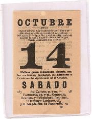 Hojita de calendario 14 de octubre 1911