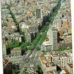 Postal Barcelona, Plaza de la Victoria, cruce con la Diagonal y Paseo de Gracia 1977