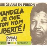 Postal libertad Mandela. Manifestación París 1987