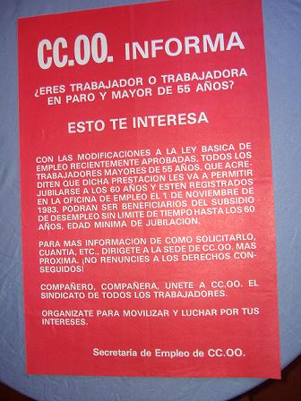 Cartel CCOO 55 años