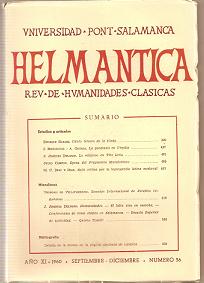 Helmantica nº 36 septiembre diciembre 1960