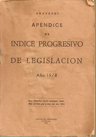 Indice progresivo de legislacion 1978