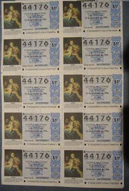 Loteria nacional 22 de diciembre de 1996. n44176 s51