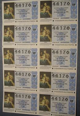 Loteria nacional 22 de diciembre de 1996. n44176 s59
