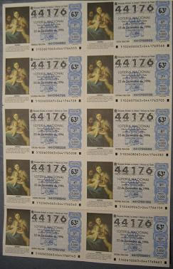 Loteria nacional 22 de diciembre de 1996. n44176 s63