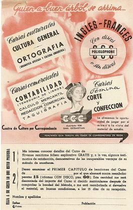 Publicidad cursos ccc años 50