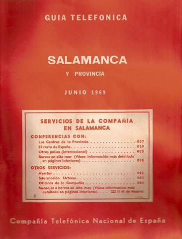 Guia Telefónica Salamanca 1969