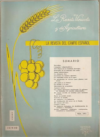 LA REVISTA VINICOLA Y DE AGRICULTURA  Nº 1911 JUNIO DE 1961