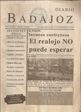 Diario Badajoz. 21 al 27 de febrero de 1998