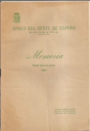 BANCO DEL OESTE 1923