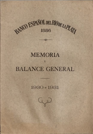 BANCO ESPAÑOL DEL RIO DE LA PLATA 1931