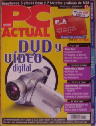PC ACTUAL, AÑO XIV, Nº 157, NOVIEMBRE 2003