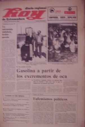 Diario Regional Hoy de Extremadura, 23 de octubre de 1980