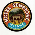 Antigua Etiqueta de Hotel Sempione