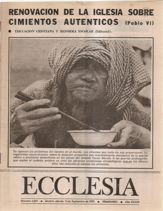 ECCLESIA Número 1658, 15 de Septiembre de 1973, Año XXXIII