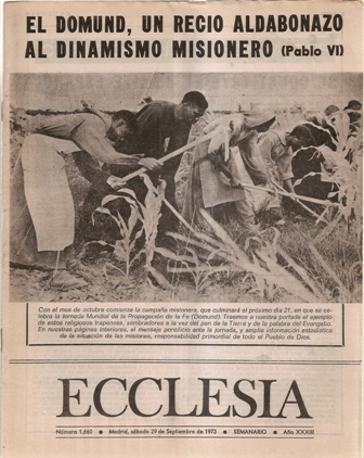 ECCLESIA Número 1660, 29 de Septiembre de 1973, Año XXXIII