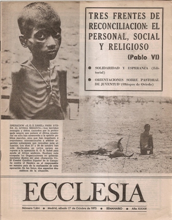 ECCLESIA Número 1664, 27 de Octubre de 1973, Año XXXIII