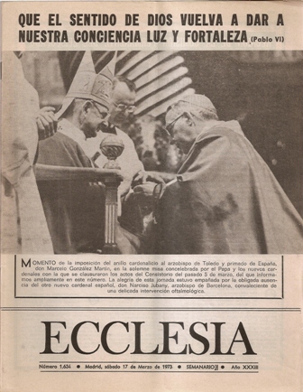 ECCLESIA Número 1634, 17 de Marzo de 1973, Año XXXIII