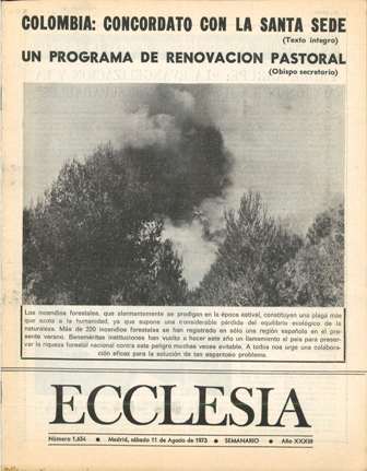 ECCLESIA Número 1654, 11 de Agosto de 1973, Año XXXIII