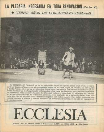 ECCLESIA Número 1656, 1 de Septiembre de 1973, Año XXXIII