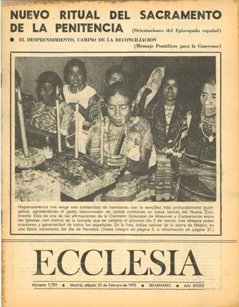 ECCLESIA Número 1729, 22 de Febrero de 1975, Año XXXV