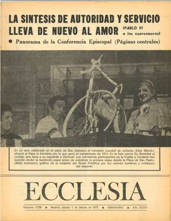 ECCLESIA Número 1730, 1 de Marzo de 1975, Año XXXV