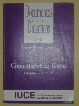 Comentarios de textos, Filosofía de COU, Francisco Rodrigo Mata