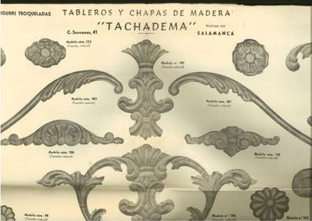 Catálogo n 2 de molduras y figuras troqueladas, Tachadema, Salamanca