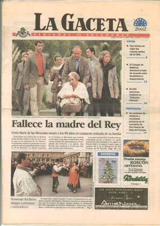 La Gaceta Regional de Salamanca, 3 de enero de 2000