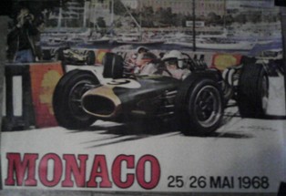 Cartel Automóvilistico Mónaco 25, 26 de mayo 1968