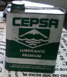Lata Aceite Cepsa, lubricante Premium, Fabricado en Tenerife