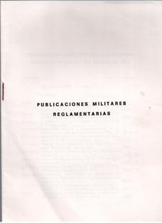Folleto Publicaciones Militares Reglamentarias 1982