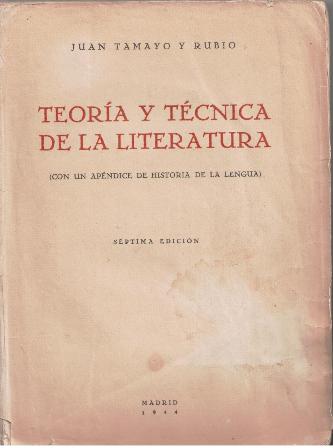 TEORIA Y TECNICA DE LA LITERATURA