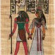 Nefertaria acompañada por Horus, caminando hacia el más allá.