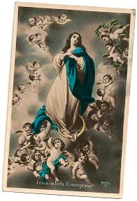 Postal de la Inmaculada 1938. firma Prima 13