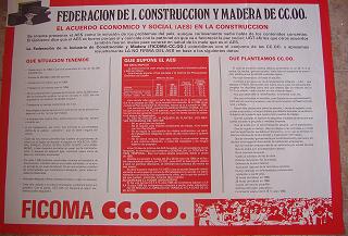 Cartel informativo. La Federación de I, construcción y Madera ante el AES. 1984