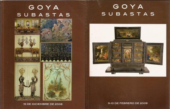dos catalogos de Goya Subastas.