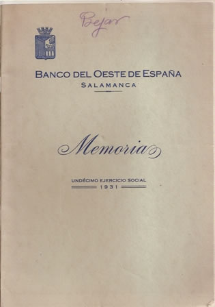 BANCO DEL OESTE 1931