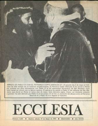 ECCLESIA Número 1642, 19 de Mayo de 1973, Año XXXIII
