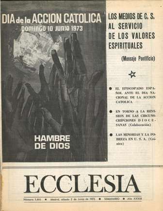 ECCLESIA Número 1644, 2 de Junio de 1973, Año XXXIII