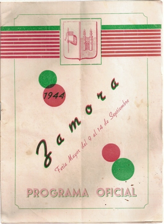 Zamora, Feria Mayor del 9 al 14 de septiembre, 1944