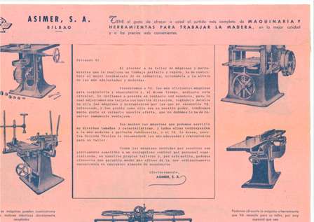 Publicidad Asimer, Suministro Industral de Maquinaria, Bilbao