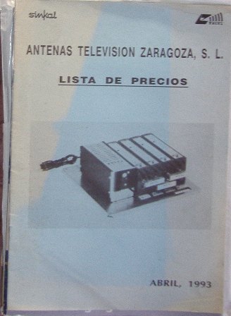 Antenas de Televisión Zaragoza, S.L. Lista de precios