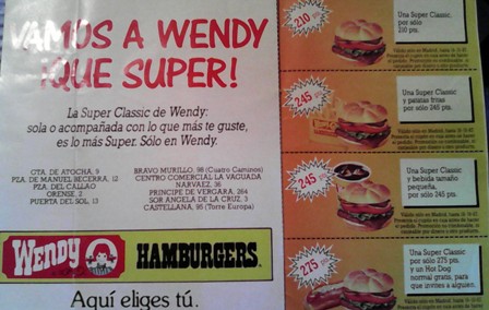 wendy publicidad años 80