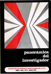 Panorámica del investigador Año I, volumen 1, Nº 1, juli 1974