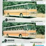 Cuatro billetes de Autobús RENFE, años 80