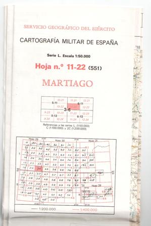 Cartografía Militar de España Escala 1 50.000, Martiago